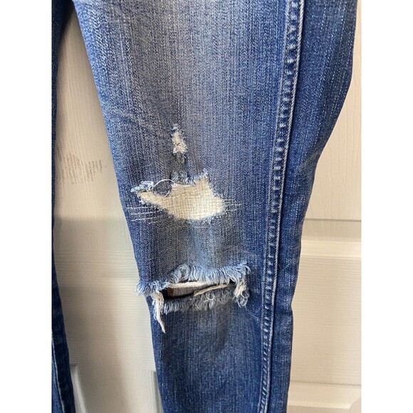 Madewell Womens High Riser Size 28 Skinny Thrashed Distressed Denim Jeans - Picture 6 of 12